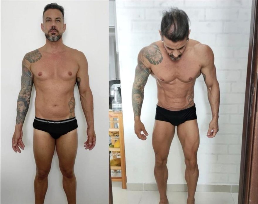 Antes e depois de Daniel, cutting de 12 semanas