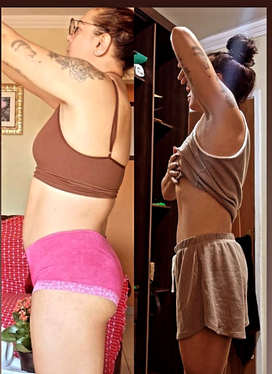 Antes e depois de Maria Lopes, 7 meses de acompanhamento